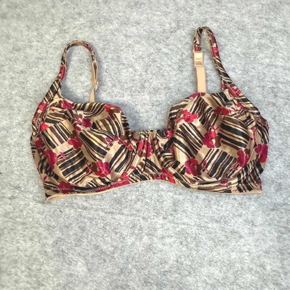 Victorias Secret Unlined Underwire Bra 34D Floral Animal Stripe Gold Pink Mixed